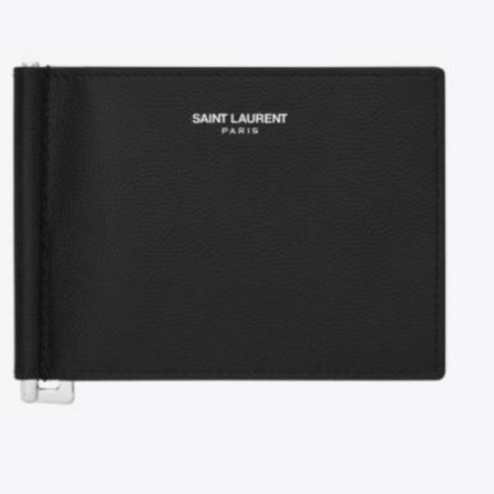 SAINT LAURENT Bill Clip Black Leather Wallet